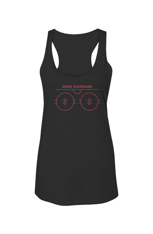 Zone Coverage Racerback Barn Tank Black | Barn Garb Hockey Threads