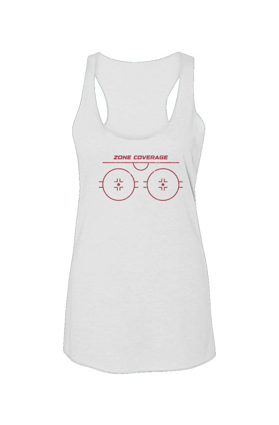 Zone Coverage Racerback Barn Tank White | Barn Garb Hockey Threads