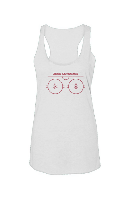 Zone Coverage Racerback Barn Tank White | Barn Garb Hockey Threads